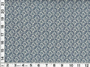 Small Dark Country Blue Flowers on White Quilting Sewing Fabric 1 Yard #355y - Picture 1 of 1