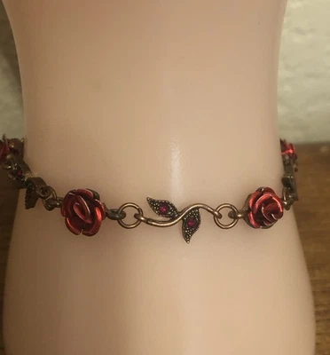 Red Rose 花卉手链青铜/铜色(读)M1 — 第 1/4 张图片