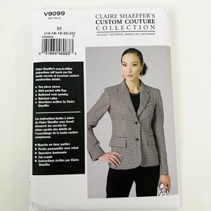 Claire Shaeffer's Custom Couture Vogue Sewing Pattern V9099 Blazer Jacket 14-22 - Picture 1 of 5
