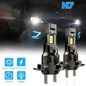 H7 LED Headlight Bulbs Kit High / Low Beam 6500K Super Bright White Lights 2x - Picture 1 of 16
