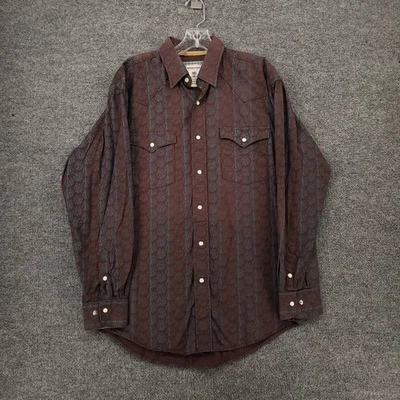 Camisa Rough Stock Panhandle Slim Abotonada Para Hombres M Mediana Marrón Perla A Presión Floral Foto 1 de 4