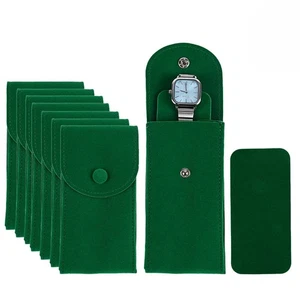 GeryVtee 8 Pcs Velvet Watch Pouch Portable Watch Pouch Single Watch Travel Ca... - Picture 1 of 7