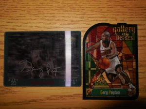 2 gary payton cards 2000 topps gallery of heroes cardgh6/ 1997 u.d.diamond visi - Picture 1 of 4