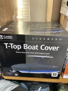 Classic Accessories StormPro Heavy-Duty T-Top Boat Cover 20'-22'L x 106"W (beam) - Picture 1 of 3