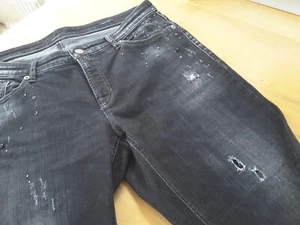 Cambio Jeans Laurie Gr. 42 Schwarz Kurzgröße oder 7/8 Used Look Perlen Nieten - Bild 1 von 6
