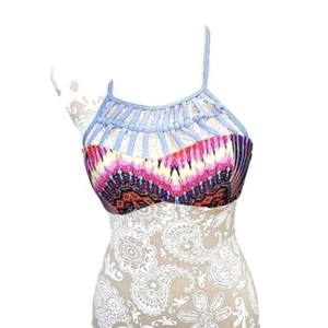 Tinibikini Bikini Halter Top Swim String Detail on Chest Women's Medium - Picture 1 of 3