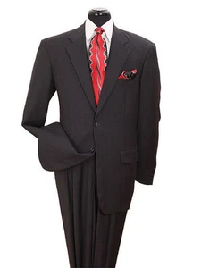 Men's Classic Suit 2button single breasted(comes with pants) by Milano BlacK 702 - Picture 1 of 2