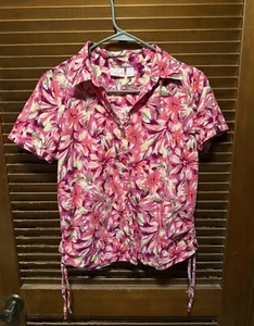 Coppagallo Vintage Hawaiian Shirt Women’s PM Colorful Jungle Floral 90s - Picture 1 of 3