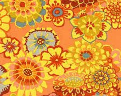 KAFFE FASSETT ASIAN CIRCLES ORANGE GP89      34 in x WOF   original issue - Image 1 of 2