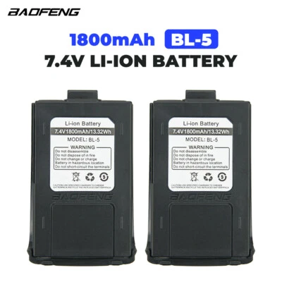 2PCS Original BaoFeng GT-3 GT-3TP GT3 GT3TP Battery 7.4V 1800mAh Li-ion Battery - Image 1 of 4