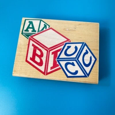 Marco ABC Baby Block ~ Bebé ~ Cumpleaños ~ Juguete ~ 4.75" X 3.5" ~ Estampida de goma Z787G Foto 1 de 4