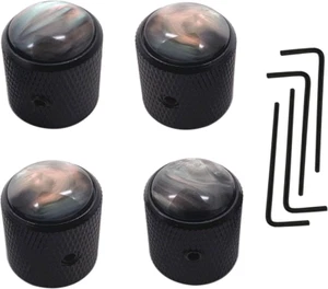 4Pcs Pearl Top Guitar Dome Knob Volume Tone Control Knobs with Allen Keys for El - Picture 1 of 12
