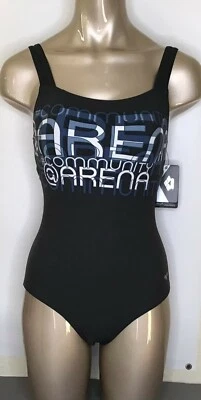 Arena Damen Badeanzug W Chat Einteiler mit Unterbrustband Aschgrau/Weiß Neu - Bild 1 von 3