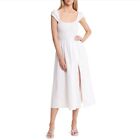 NEW Reformation Tavi Smocked Linen Dress in white Size Small (b88)