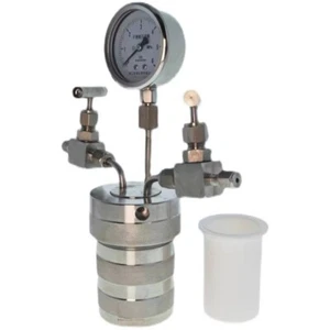 Recipiente reactor autoclave síntesis hidrotermal 50 ml 6Mpa, medidor de entrada y salida nuevo - Imagen 1 de 11