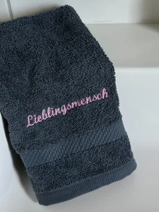 Duschtuch Handtuch Gästetuch LIEBLINGSMENSCH verschiedene Farben bestickt - Bild 1 von 16