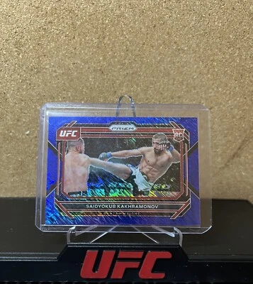 🔥2023 PANINI PRIZM UFC SAIDYOKUB KAKHRAMONOV ROOKIE FOTL BLUE SHIMMER /10 SSP - Image 1 of 2