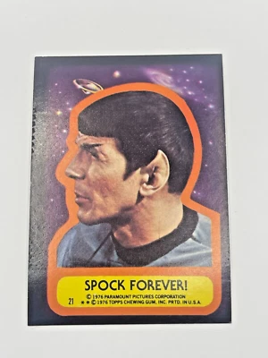 Vintage Topps 1976 Star Trek Trading Cards 21 Spock Forever Sticker Card (1) - Image 1 of 2