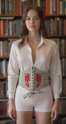 Mujeres Ancho Elástico Beige Delgado Corsé Cintura Alta Cintura Sexy Cinturón Rojo Flores S M Foto 1 de 4