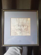 Vintage Abstract Watercolour Landscape Signed Framed