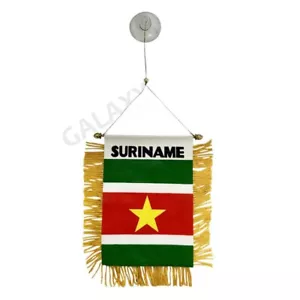 Bandiera Suriname Mini Banner / Bandiera Finestrino Auto Doppio Lato Mini Suriname - Foto 1 di 1