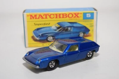 B8 1:60 3 INCH 3INCH MATCHBOX LESNEY SUPERFAST 5 LOTUS EUROPA MET. BLUE MIB - Immagine 1 di 4