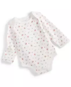 First Impressions Baby Girls Floral Bodysuit, Created for Macy's - Angel White - Picture 1 of 1