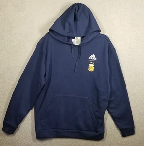 NWT Argentina National Team Adidas Men M Soccer Crest Fleece Hoodie Lionel Messi - Picture 1 of 9