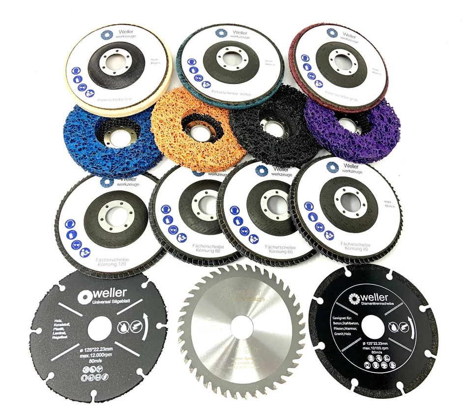 WELLERWERKZEUGE Winkelschleifer Zubehör 125x22,23mm passend für Stier AG125CD CMI C-WIS