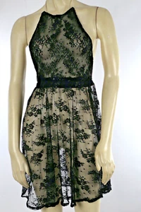 New York Couture Black Sheer Lace Halter Neck Mini Dress Size S - Picture 1 of 9