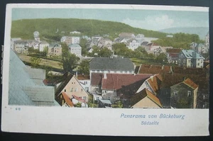 433 Panorama von Buckeburg Sudseite Fold-out Postcard Germany 1937 Santa Rosa - Picture 1 of 4