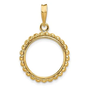 2008 $5 1/10 oz American Buffalo Prong Set Bubble Edge Coin Bezel in 14k Gold - Picture 1 of 7