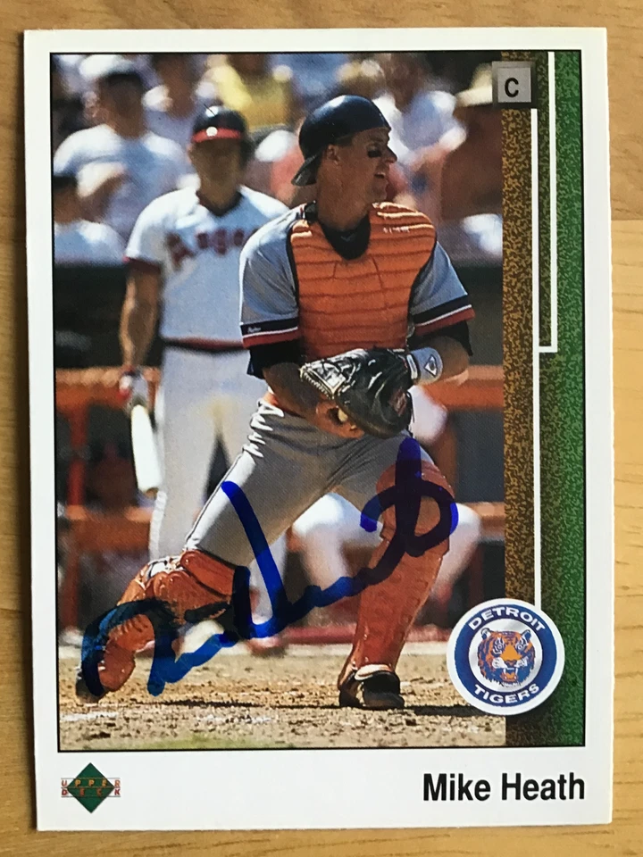 MIKE HEATH DETROIT TIGERS SIGNED UPPER DECK 1989 CARD #654 AUTOGRAPH - Image 1 of 1