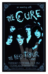 THE CURE 1985 HEAD TOUR CONCERT POSTER 11x17 CLEVELAND MUSIC HALL ROBERT SMITH - Picture 1 of 1