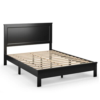 NOT AVAILABLE Full Size Bed Frame Platform Slat High Headboard Bedroom Rubber Wood Leg