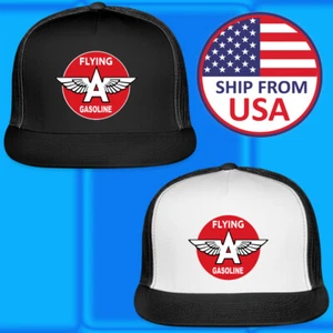 Sombrero de camionero ajustable Flying A gasolina negro blanco negro talla adulto - Imagen 1 de 6