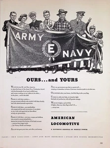 VINTAGE 1940s Print Ad ~ American Locomotive ~A National Arsenal of Mobile Power - Picture 1 of 1