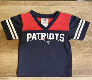 New England Patriots Infant Jersey T-shirt Navy Blue Red Size 12M NFL Football - Picture 1 of 3