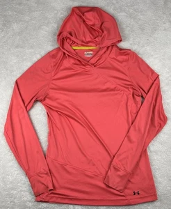 Under Armour Hoodie Womens Sz XL Pink Heatgear Lightweight Stretch Thumb Holes - Picture 1 of 7