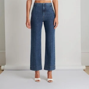 Scanlan Theodore Jeans Cropped Wide Leg Denim Size 6 High Waisted VGUC - Picture 1 of 13