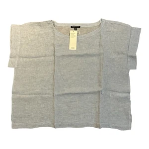 Eileen Fisher Organic Linen Ultma Seersucker Top Damen Gr. M Relaxed Fit - Bild 1 von 12