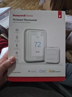 Honeywell Home T9 Wi-Fi Smart Thermostat with RoomSmart Sensor - White... - Image 1 of 3