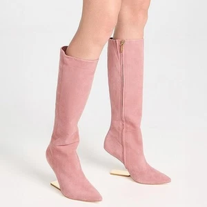 Cult Gaia Pink Suede Bianca Boots Size 38.5 - Picture 1 of 8