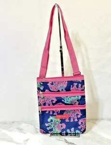 Bolso Bandolera Simply Southern Azul Rosa Elefantes Multi Bolsillos - Imagen 1 de 10