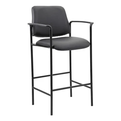 Boss Square Back Diamond Stool WbyArm In Black Caressoft - Image 1 of 3