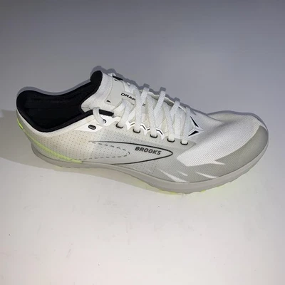 Tênis Brooks Draft XC Track Spike Masculino 12.5 Branco Amarelo Neon Corrida Leve - Imagem 1 de 4