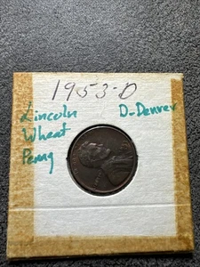 1953 D LINCOLN WHEAT PENNY. Copper. Non Magnetic. Red Tint And Hue - Picture 1 of 4