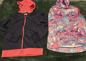 Girls Nike Jacket Under Armour Hoodie Large Lot - Picture 1 of 4
