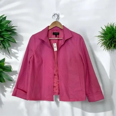 Talbots Pink Linen Open Front Blazer Size 18 NWT $159 - Image 1 of 4