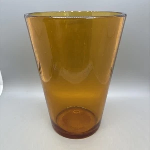 Jarrón cilíndrico vintage de 8" corte ámbar base desgaste - Imagen 1 de 6